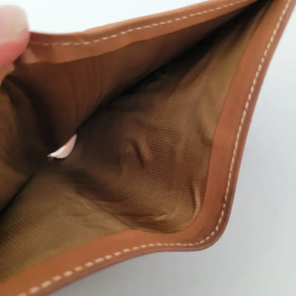 Angiolo‎ Del Gabbo Vintage Brown Paisley Medium Leather Wallet Italian Kisslock